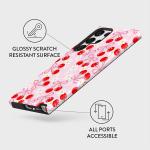 Two in One Phone Case for Samsung S25 S24 S23 S22 A56 A36 A26 A16 Ultra PRO Plus FE Pink Bow Chrysanthemum Cherry Hard Acrylic