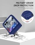 Vizvera for Motorola Razr 2025 Case with Hinge Cover,Built-in Screen Protector Shockproof All-Inclusive Smartphone Cover Wireless Charging for Motorola Razr 2025(Blue)