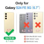 Shieldtop Compatible with Samsung Galaxy S24 FE 5G Wallet Case with Card Holder,Women Men RFID Blocking PU Leather Phone Case Flip Protective Cover Wrist Strap Zipper Credit Card Slots,Wine Red