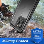 SPORTLINK for iPhone 13 Pro Max Waterproof Case - Shockproof Dustproof Phone Case with Screen Protector Full Body Protective Case for i Phone 13 Pro Max Cover 6.7'' Black