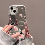Rose Flower Phone Case For iPhone 16 Pro Case Funda iPhone 13 11 17 12 14 15 Pro Max Plus XR XS Shockproof Make Up Mirror Cover
