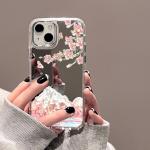 Rose Flower Phone Case For iPhone 16 Pro Case Funda iPhone 13 11 17 12 14 15 Pro Max Plus XR XS Shockproof Make Up Mirror Cover