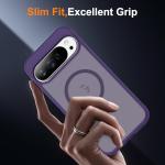 XIEWE Compatible with Google Pixel 10 Case & Google Pixel 10 Pro Case with Magnetic [Compatible with Mag-Safe] Slim Translucent Matte Phone Cases with Anti-Fingerprint Tech, Purple