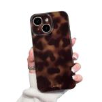 XQAGU Cute Phone Case for iPhone 15 Case Amber Leopard Full Camera Protective Slim Shockproof Aesthetic-Brown Amber