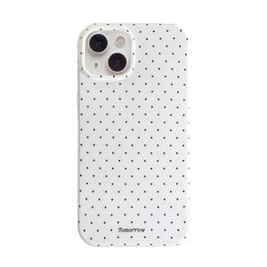inewateri Compatible with iPhone 13/iPhone 14 Case with Cute Fashion Polka Dot Aesthetics Design Simple Case for Soft TPU Slim Protection Case for iPhone 13/14-White