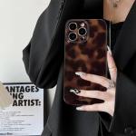XQAGU Cute Phone Case for iPhone 16 Pro Case Amber Leopard Full Camera Protective Slim Shockproof Aesthetic-Brown Amber