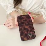XQAGU Cute Phone Case for iPhone 15 Case Amber Leopard Full Camera Protective Slim Shockproof Aesthetic-Brown Amber