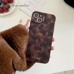 XQAGU Cute Phone Case for iPhone 16 Pro Case Amber Leopard Full Camera Protective Slim Shockproof Aesthetic-Brown Amber