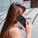 OOK Case Fit for Samsung Galaxy S25 Ultra 6.9 Inch (Wireless Charging Compatible) Black Floral Flowers Design Translucent Phone Cover Soft TPU + Hard PC Anti-Scratch Shockproof Magnetic Case for Women