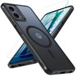 BESINPO Magnetic Case for Moto G 5G 2024 Case with Tempered Screen Protector, (Compatible with MagSafe) Shockproof Protective Translucent Matte Phone Cover for Motorola Moto G 5G 2024, Black