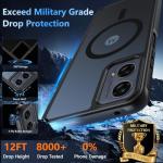 BESINPO Magnetic Case for Moto G 5G 2024 Case with Tempered Screen Protector, (Compatible with MagSafe) Shockproof Protective Translucent Matte Phone Cover for Motorola Moto G 5G 2024, Black