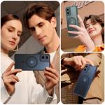 BESINPO Magnetic Case for Moto G 5G 2024 Case with Tempered Screen Protector, (Compatible with MagSafe) Shockproof Protective Translucent Matte Phone Cover for Motorola Moto G 5G 2024, Black