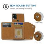 Compatible with Moto G Stylus 5G 2021 Wallet Case with Crossbody Shoulder Strap and Stand Leather Credit Card Holder Cell Accessories Phone Cover for Motorola GStylus G5 XT2131DL Women Girls Brown