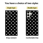 Black and White Polka Dots Phone Case for Samsung Galaxy S25 Ultra S24 S23 Ultra Plus Glossy Double-layer Back Cover