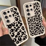 Leopard Print Pattern Silicone Case For Samsung Galaxy S24 S25 S23 Ultra S22 S21 Plus FE A36 A56 A26 A16 A06 A15 A25 A35 A55 5G