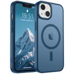 SUPFINE Magnetic for iPhone 14 Case & iPhone 13 Case (Compatible with MagSafe) (Military Grade Drop Protection) Slim Translucent Matte Shockproof Phone Cover,Deep Blue