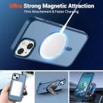 SUPFINE Magnetic for iPhone 14 Case & iPhone 13 Case (Compatible with MagSafe) (Military Grade Drop Protection) Slim Translucent Matte Shockproof Phone Cover,Deep Blue