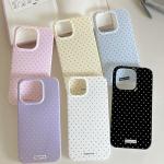 inewateri Compatible for iPhone 16 Case with Cute Fashion Polka Dot Aesthetics Design Simple Cases for Soft TPU Slim Protection Cover-White