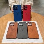 Retro Deer Pattern Leather Matte Shockproof Cases For iPhone 17 Air 16 15 13 14 11 12 Pro Max Plus Suede Bumper Silicone Cover
