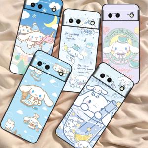 Cinnamoroll Cartoon Sanrio For Google Pixel 8 7A 7 6A 6 5A 5 4 4A XL 5G Black Silicon Shockproof Shell Cover Phone Case