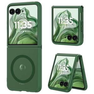 DUEDUE for Motorola Razr Plus 2025/2024 Case, Moto Razr 50 Ultra 5G Case Magnetic, Protective Cover Shockproof Phone Case for Motorola Razr+ Plus 2025/2024/Moto Razr 50 Ultra 5G 6.9", Green