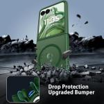 DUEDUE for Motorola Razr Plus 2025/2024 Case, Moto Razr 50 Ultra 5G Case Magnetic, Protective Cover Shockproof Phone Case for Motorola Razr+ Plus 2025/2024/Moto Razr 50 Ultra 5G 6.9", Green