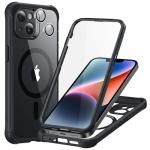 ESR for iPhone 14 Case, Compatible with MagSafe, Full-Body Military-Grade Drop Proof Case with Built-in 9H+ Tempered Glass Screen Protector, Armor Series, Clear Black