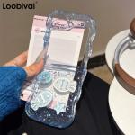 Glitter 3D Star Shell Fish Epoxy Phone Case For Samsung Galaxy ZFlip 6 5 4 3 Z Flip6 Wave Frame Border Shockproof Clear Cover