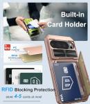 BXYJY for Google Pixel 10 & 10 Pro Case with Card Holder (4-5 Cards), Military Grade Drop, Slide Camera Cover, RFID Block, Shockproof Heavy Duty Men Women Phone Case for Pixel 10 & 10 Pro, Rose Gold