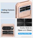 BXYJY for Google Pixel 10 & 10 Pro Case with Card Holder (4-5 Cards), Military Grade Drop, Slide Camera Cover, RFID Block, Shockproof Heavy Duty Men Women Phone Case for Pixel 10 & 10 Pro, Rose Gold