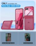 oupeigar for Motorola Razr 2025 Case/Razr 2024 Case with Hinge Protection, Screen Protector, Ultra-Thin Skin Feel Translucent Frosted, Shockproof Cover for Razr 2025/2024-Rose Red (NOT for Plus/Ultra)