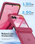 oupeigar for Motorola Razr 2025 Case/Razr 2024 Case with Hinge Protection, Screen Protector, Ultra-Thin Skin Feel Translucent Frosted, Shockproof Cover for Razr 2025/2024-Rose Red (NOT for Plus/Ultra)