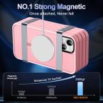 MOCCA Strong Magnetic for iPhone 13 Case, [Compatible with Magsafe][Screen Protector+Camera Lens Protector] Translucent Matte Back Slim Shockproof Case for iPhone 13 Phone Case 6.1", Pink