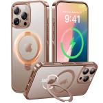 CASEKOO for iPhone 16 Pro Max Case Desert Titanium 360 Spin Magnetic Stand [Compatible with Magsafe][16FT Military Protection] Slim Polished for iPhone 16 ProMax Case with Stand, Rose Gold