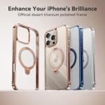 CASEKOO for iPhone 16 Pro Max Case Desert Titanium 360 Spin Magnetic Stand [Compatible with Magsafe][16FT Military Protection] Slim Polished for iPhone 16 ProMax Case with Stand, Rose Gold