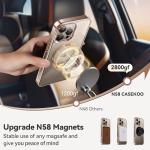 CASEKOO for iPhone 16 Pro Max Case Desert Titanium 360 Spin Magnetic Stand [Compatible with Magsafe][16FT Military Protection] Slim Polished for iPhone 16 ProMax Case with Stand, Rose Gold