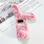 Rose Leopard Case For Google Pixel 9 10 Pro XL 9A 8 8A 7 7A 6 6A 5 5A 4 4A Rabbit Ears Love Heart Shape Plush Fur Phone Cover
