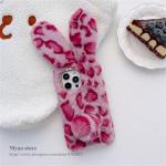 Rose Leopard Case For Google Pixel 9 10 Pro XL 9A 8 8A 7 7A 6 6A 5 5A 4 4A Rabbit Ears Love Heart Shape Plush Fur Phone Cover