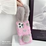 Rose Leopard Case For Google Pixel 9 10 Pro XL 9A 8 8A 7 7A 6 6A 5 5A 4 4A Rabbit Ears Love Heart Shape Plush Fur Phone Cover