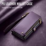Defencase Compatible with Galaxy A16 5G Case Wallet with RFID Blocking Card Holder for Women and Men, PU Leather Magnetic Snap Flip Zipper Strap Wallet Phone Case for Samsung Galaxy A16/ 5G, Purple