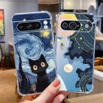 P ixel 8 Pro Cold Cat Transparent Phone Case For Google Pixel 9 7Pro 6A 8 7 9ProXL 8A 9Pro 7A 6 8Pro 6Pro Cover