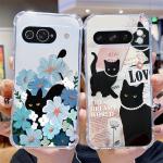 P ixel 8 Pro Cold Cat Transparent Phone Case For Google Pixel 9 7Pro 6A 8 7 9ProXL 8A 9Pro 7A 6 8Pro 6Pro Cover