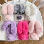Plush Fur Rabbit Soft Case For Google Pixel 7 6 Pro 6 4 3A 3 2 XL 5A 4A 3A Warm Phone Cover Cute Fluffy Case