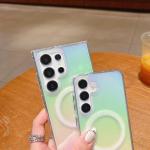 Gradient Laser Rainbow For Magsafe Magnetic Case For Samsung S25 S24 S23 S22 S21 S20 Plus Ultra FE A56 A36 A26 A55 A35 A54 Cover