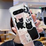 P ixel 8 Pro Cold Cat Transparent Phone Case For Google Pixel 9 7Pro 6A 8 7 9ProXL 8A 9Pro 7A 6 8Pro 6Pro Cover