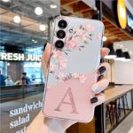 For Samsung Galaxy A31 A50 A55 A56 A16 A26 Case Soft Slim Luxury A-Z Letters Back Cover Fundas Clear Bumper Transparent Shell