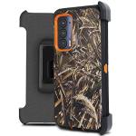 Jackpot Wireless Designed for Motorola Edge 2021 / Moto Edge 5G UW Case: Built-in Screen Protector Kickstand Full-Body Military Grade Protective Shockproof Phone Cover with Belt Clip Holster (Camo)