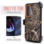 Jackpot Wireless Designed for Motorola Edge 2021 / Moto Edge 5G UW Case: Built-in Screen Protector Kickstand Full-Body Military Grade Protective Shockproof Phone Cover with Belt Clip Holster (Camo)