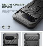 Dexnor for Google Pixel 10/10 Pro Case with Slide Camera Cover & 2 Front Frames & Built-in Screen Protector & Kickstand, Full-Body Shockproof Protective Cover Rugged Bumper Cases,Black(2025)