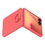 Samsung Galaxy Z Flip7 Official Ring Phone Case Silicone, Easy to Carry, Soft, Sleek, US Version, Coral Red